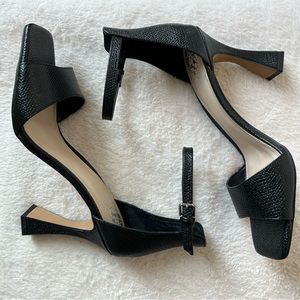 Vince Camaro Reesera Black Leather Heeled Sandals